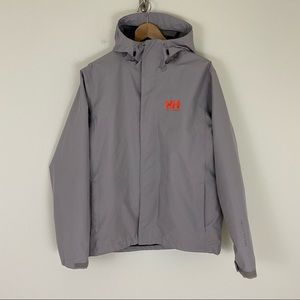 Helly Hansen Gray Performance Hooded Jacket with Orange Logo